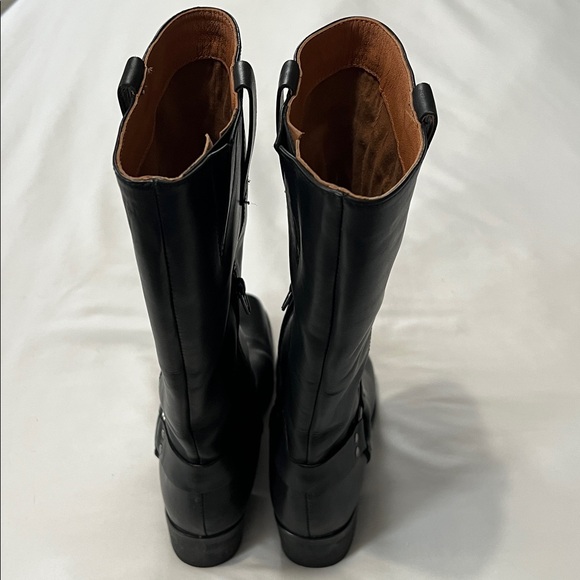 Band of the Free Black Leather Moto Harness Mid-Calf Boots - Picture 4 of 12